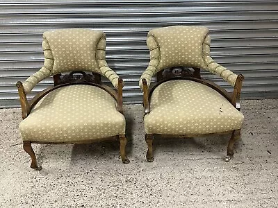 Pair Of Antique 19th Century Parlour Tub Chairs • £280