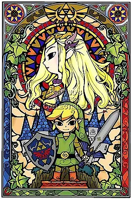 Legend Of Zelda Poster Art Print Stained Glass Paper NEW • $24.99