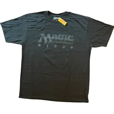 Magic The Gathering Black Short Sleeve T-Shirt  MTG Logo Mana Symbols XXL • $17.99