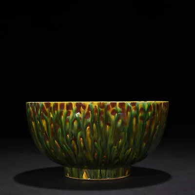 11.4  Old Antique Ming Dynasty Porcelain Hongzhi Mark Tri Color Speckle Bowl • $335.99