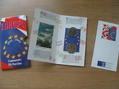 1992 1993 Dual Date Eec & Britannia 50 Fifty Pence Bu 2 Coin Pack • £44.95