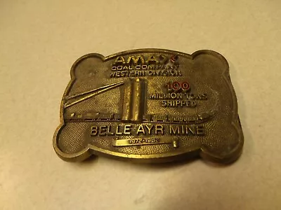 Collectible 100 Million Tons Shipped Belle Ayr Mine Amax Coal Belt Buckle • $18.39