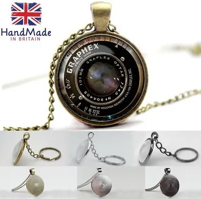 Vintage Camera Lens - Graphex - Photo Glass Dome Necklace Pendant Keyring • £7.99
