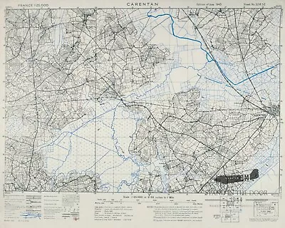 WW2 Normandy D-Day Map 2 Carentan • $26