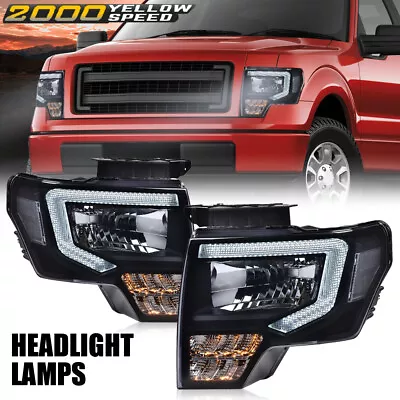 Fit For 09-14 Ford F-150 Projector Headlights Black/Smoke LED DRL Head Lamps 2pc • $134.74