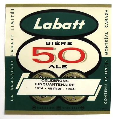 Brasserie Labatt Limitee LABATT 50 - CELEBRONS CINQUAN..  Beer Label CANADA 12oz • $1.95