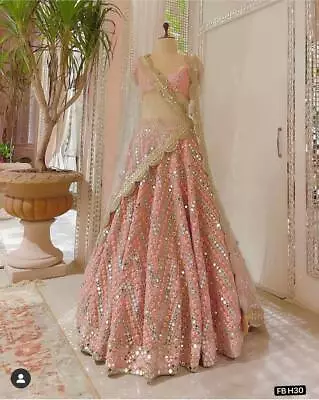 Bollywood Wedding Wear Designer Organza Silk Ethnic Lehenga Choli And Dupatta • $124.20