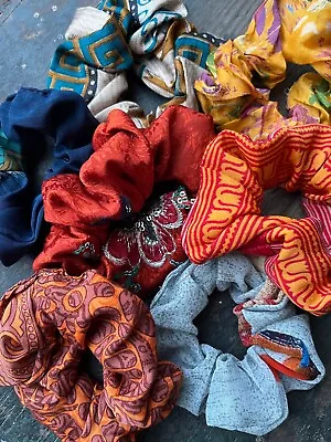 BNWOT Hair Band Scrunchie Upcycled Sari Each One Unique Fair Trade Nepal • £2.95