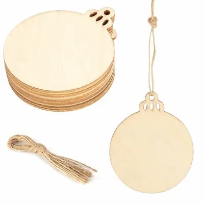 Round Wooden Discs Wood Slices Craft DIY Christmas Ornaments Hanging Decor • $8.99