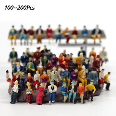 100/200 Pcs 1:87 HO Scale Painted Figures Model People Passengers ( Lots Poses) • $7.78