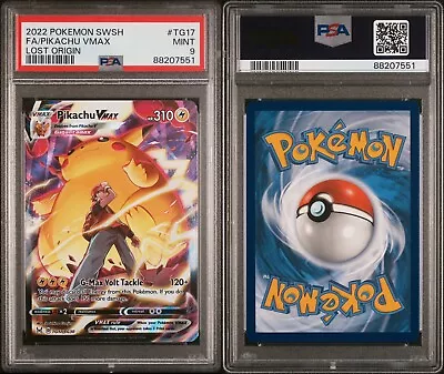 PSA 9 MINT Pikachu VMAX TG17/TG30 Full Art Lost Origin 2022 Pokémon • $30