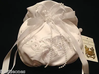 Girls White Or Ivory Dolly Bag Holy Communion Flower Girl Bridesmaid Wedding Bag • £14.99