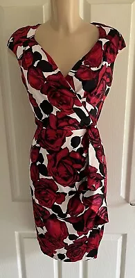 BNWT Michaela Louisa Red Rose Print Occasion Dress Size UK 12 • £10