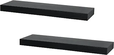 NIUBEST 23.6 Inch Workshop Wood Floating Shelves Solid Wood Shelf Black Color • £15.99