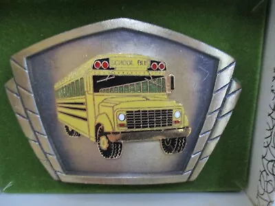 Vintage Metal Enamel 1980s School Bus Belt Buckle  • $14.95