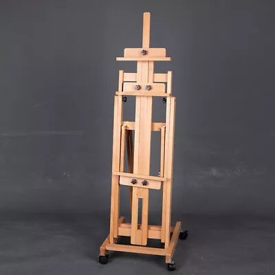 Adjustable H-Frame Artist Easel Wood Studio Easel Painting Display Rack W/wheels • $143.32