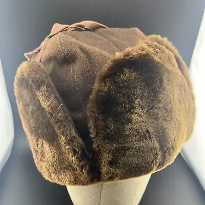 Beautiful Vintage Men's Hat Soft Brown Winter Russian CAP SIZE 7 3/4 To 7 5/8 • $45