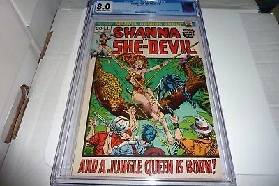 $199.99 • Buy SHANNA THE SHE-DEVIL #1 Marvel 1972 Steranko Cover CGC 8.0 OW/WP
