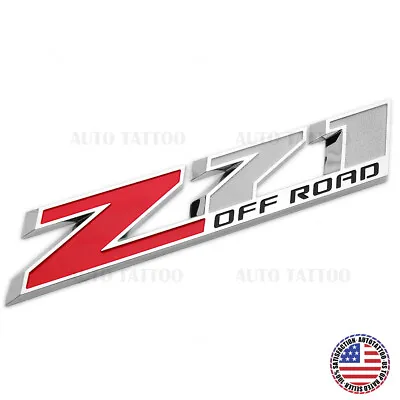 Chevy 09-21 Z71 Offroad Front Door Nameplate Logo Emblem Badge OEM Chrome Red • $21.99