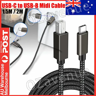 $9.95 • Buy USB C To USB B Printer Cable Scanner USB 2.0 Canon Epson 1.5m 2m
