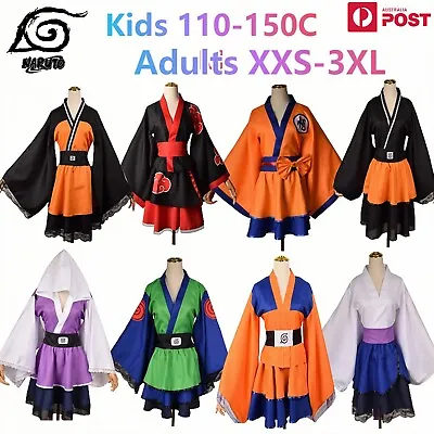 Naruto Cosplay Costume Kimono Amine Ninja Goku Full Sets Kids Adults Halloween • £33.92