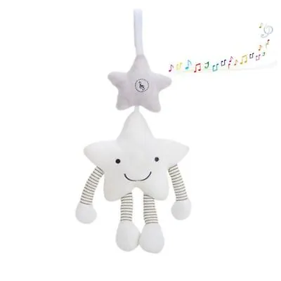 Baby Teething Toy Crib Stroller White Star Pendant Infant Music Toy • £6.95