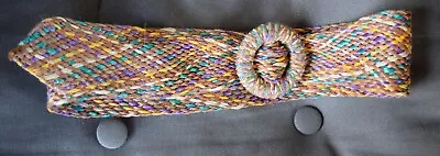Vintage Multi-colored Woven Ribbon Belt #8375 • $15