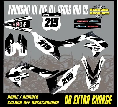 Rebound Mx Graphics Kit To Fit Kawasaki KX KXF 65 85 125 250 450 All Years  • £110