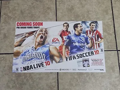 Rare GameStop NBA Live 10 FIFA Promo PS3 Poster Soccer PlayStation 3  14X 24 • $76.66