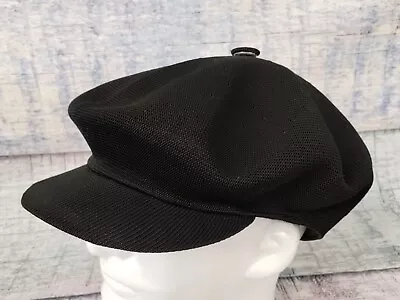 Vintage Kangol Black Tropic Dillan Mesh Cabbie Newsboy Hat Cap X-Large XL - UK • $24.99