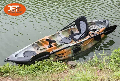 $499 • Buy 2.7M Jetocean Single Sit On Top Fishing KAYAK With Paddle And Seat Jungle Camo