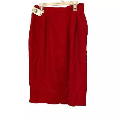 NWT Georgiou Classic Red Skirt 100% Silk Size 10 M • $31.99