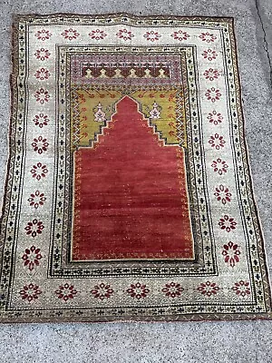 Antique Turkish Silk Rug Prayer Carpet 4’10X3’10 • $2500