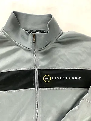 Nike Dri Fit Livestrong Track Jacket Adult 2XL Grey Black Full Zip Mens XXL  • $29.99