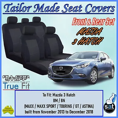 Tailor Made Seat Covers For Mazda 3 Hatch Maxx/Touring/SP25; 11/2013 To 12/2018 • $173.95