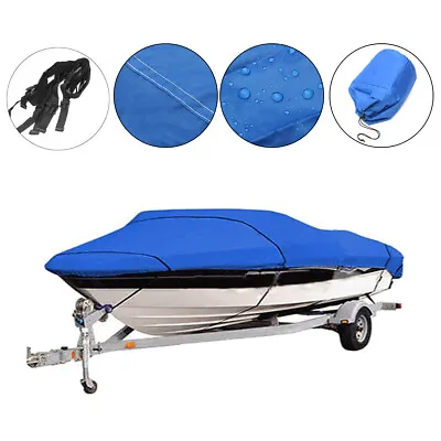 £79.17 • Buy Boat Anti-UV 210D Cover Waterproof Heavy Duty Boat Speedboat Cover V-Blue