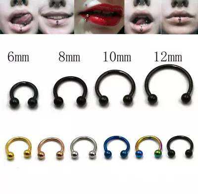 16G Anodized Surgical Steel Horse Shoe Circular Barbell You Choose Color & Size • $1.98