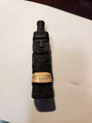 Vintage INCA PISCO Lima Peru Black Glass Totem 5  Liquor Bottle. Empty • $9.99