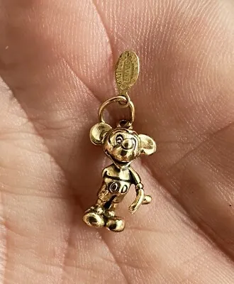 Signed Vintage Mickey Mouse Charm Brass Walt Disney Productions TV • $12.79