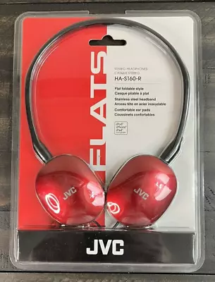 JVC FLATS Headphones (HA-S160) Red Flat Foldable Stainless Steel - New Sealed • $16.99