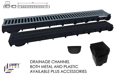 £111 • Buy Drainage Channel Plastic Or Metal Grating Made In Uk Liberty Plas Drain Water
