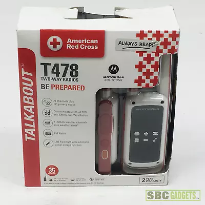 Motorola Solutions Talkabout T478 Red Cross 2-Way Radio- Ships Same Day • $39.99