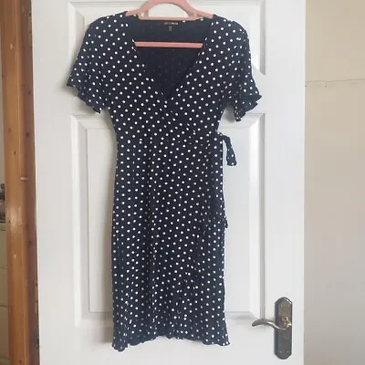 QED London Navy Polka Dot Dress • £4.50