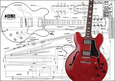 Gibson ES-355® Hollow Body Guitar Plan • $32.99