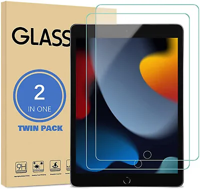 [2 Pack] Tempered Glass Screen Protector For IPad 10.2  9th 8th 7th Generation • £5.59