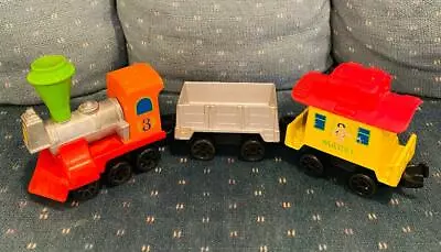 Vintage Mattel Preschool First Wheels Train Die Cast Train 3 Piece Set 1980  • $24.95