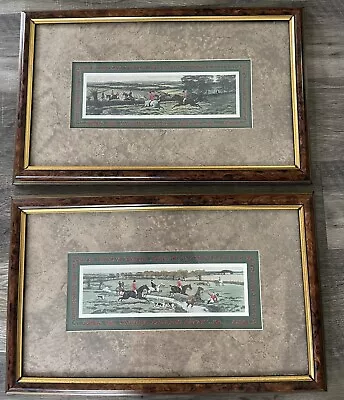 Vintage Fox Hunting Pictures Off To The Meet I & II Series For BASSETT FURNITURE • $61.99