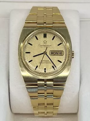 Vintage 18k Gold Omega Constellation 168.045 Day Date Chronometer Mens Watch • $12500