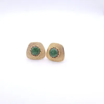 Vintage Gold & Malachite Cufflinks • $125