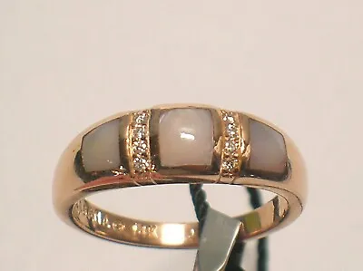 Kabana 14k Gold Mop Ring With 0.08 Ctw Diamonds - 4.7 Grams -size 6.5 Us-b/offer • $675